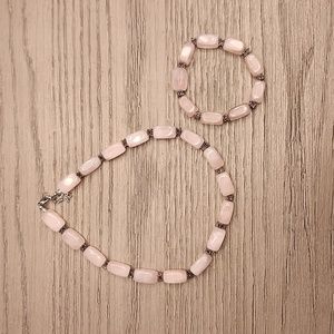 Light Pink beaded necklace and bracelet